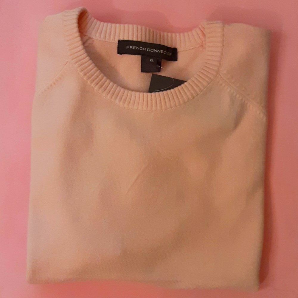NWT French Connection XL Pink Crew Neck Sweater